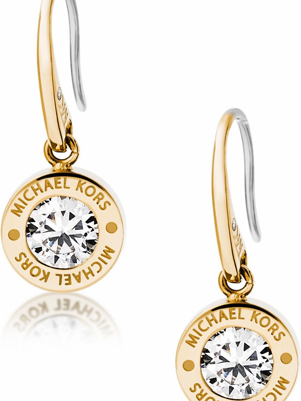 Michael Kors Two-Tone Gold and Silver Crystal Drop Earrings